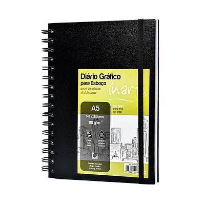 DIARIO GRAFICO ESBOÇO INART 110GR A5 80 FOLHAS ARG