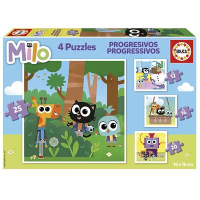 O puzzles progressivos são uma divertida maneira para que os mais pequenos aprenderem a fazer puzzles com diferentes níveis de dificuldade. Cada caixa contém 4 puzzles com diferente número de peças.