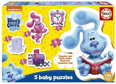 Cinco puzzles progressivos com 3 a 5 peças. Peças maiores, mais grossas e mais fáceis de manipular sendo ideais para crianças a partir dos 2 anos. Ajuda a estimular a destreza e a imaginação. nn