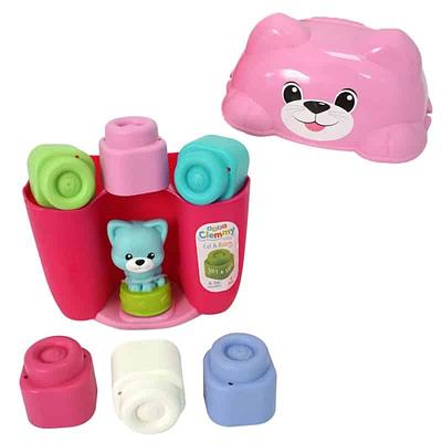 Descrição do produto:n- 6 blocos;n- 1 personagem clemmy.nnRecomendado para crianças acima de 6 meses.