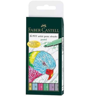 FABER CASTELL - MARCADORES PITT PINCEL TONS PASTEL - CX.6 UND
