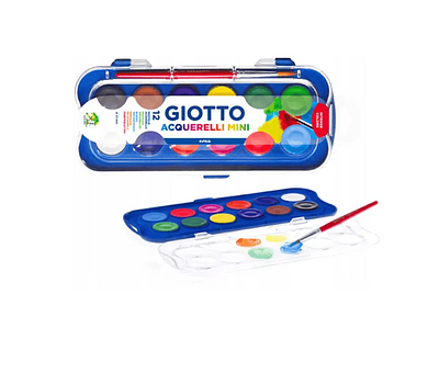 Giotto Caixa 12 Mini Aguarelas Escolares + Pincel (352300) - 331073352300