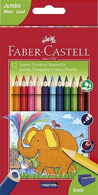 FABER CASTELL - LAPIS COR TRIANGULAR JUMBO CX.12 UND