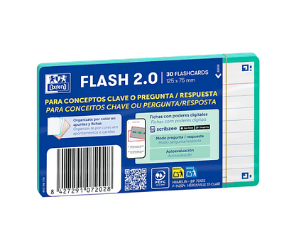 Oxford Flashcards 2.0 75X125 30 Folhas Pautadas