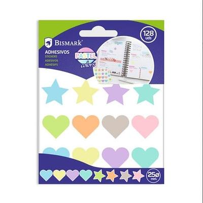 ETIQUETAS ADESIVAS PASTEL ESTRELA/CORAÇÃO 16X8