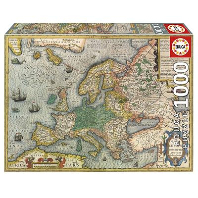 Construa o puzzle de 1000 peças da Educa retratando o mapa da Europa com tons castanhos. Depois de contruido, pode explorar a Europa!nNota: Recomendado dos 14 aos 99 anos.nn