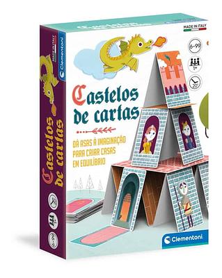 Um jogo original que revisita o clássico jogo de casas de cartas. Contém 80 cartas decoradas com a textura de tijolos, portas, colunas e janelas, para criar casas, castelos.nA partir dos  6 anos