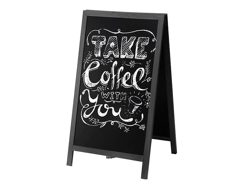 QUADRO PRETO LIDERPAPEL CAVALETE DUPLA FACE DE MADEIRA COM SUPERFICIE PARA MARCADORES TIPO GIZ 55X85CM