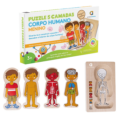 Corpo Humano Menino - Puzzle 5 camadas