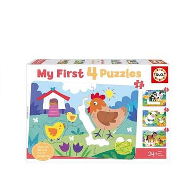Cada puzzle inclui figuras amovíveis de 1, 2 ou 3 peças. Cenas atrativas e coloridas, ideais para idades a partir dos 24 meses.nPeças grandes, fáceis de manusear e encaixar.