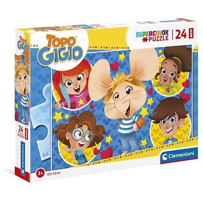 O Puzzle Maxi 24 pçs - Topo Gigio com 24 peças da Clementoni serve para entreter as crianças em cada escalão de idade, ajudando-as a adquirirem capacidades de observação e de trabalhos manuais.