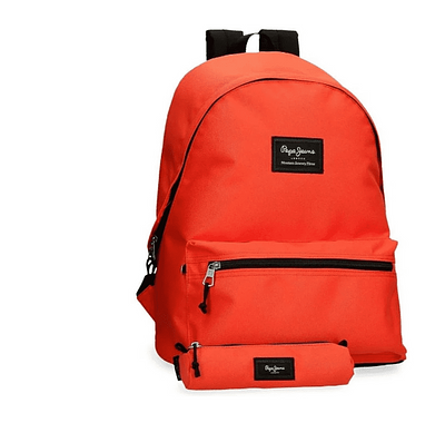 MOCHILA PORTAORDENADOR + ESTOJO PJL ARIS COLORFUL LARANJA