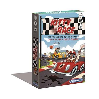 Incrível jogo de Cartas desenvolvido pela Clementoni, o jogo Kitty Race. Este jogo contém peças que permitem criar pistas diferentes em todos os jogos! Conta com 5 peões, com gatos a bordo de carros.