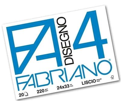 BLOCO DESENHO 4 FABRIANO G.LISO 220GR 24X33 CM 20FLS
