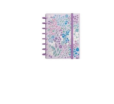 Caderno A4, pautado, edição limitada, malva, 100 folhas, com elastico.