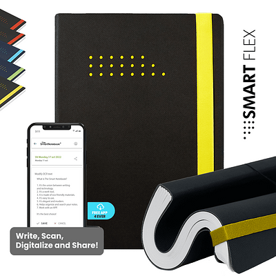 CADERNO SMART FLEX A5 PRETO/AMARELO