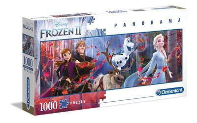 Quebra-cabeça de 1000 peças com vista panorâmica de Frozen II. Monte este quebra-cabeça e decore qualquer cantinho da sua casa. Peças e imagens de alta qualidade. Mede 98 x 33 centímetros.