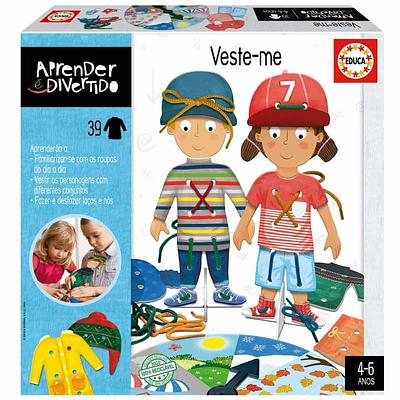 Este jogo desenvolvido pela Educa é um ótimo passatempo para os mais novos pois, enquanto brincam também aprendem. Com este divertido jogo, poderão vestir os personagens com diferentes peças de roupa.