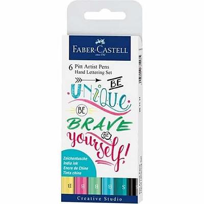 FABER CASTELL - SET PASTEL CX. 6 MARCADORES PITT CALIGRAFIA