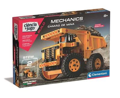 Ciencia & Jogo - Mechanics - Build, um camião de construção mineira. Um jogo para fãs da mecânica e dos motores! Um modelo de camião de mineração a ser construído.