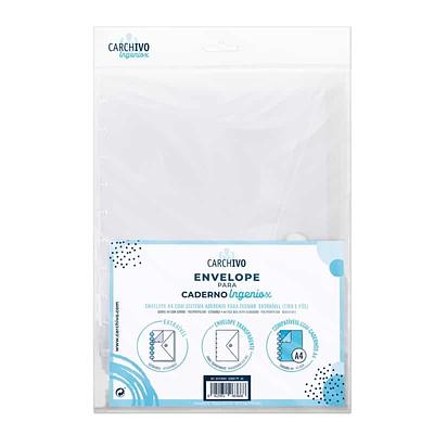 BOLSA P/ CADERNOS INTELIGENTES INGENIOX, VELCRO, A4, TRANSPARENTE
