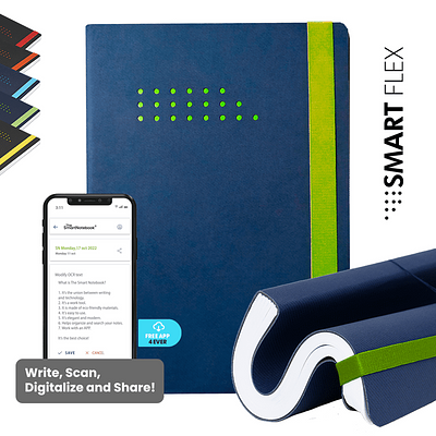 CADERNO SMART FLEX A5 AZUL/VERDE