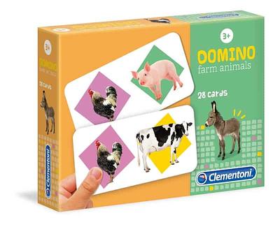 Experimenta um jogo de dominó diferente do habitual. Este conjunto da Clementoni traz peças de dominó com animais de quinta em vez de números, para que possas aprender sobre eles enquanto te divertes.