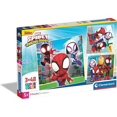 Puzzle 3x48 peças, squere spidey e amigos, a partir dos 5 anos de idade.