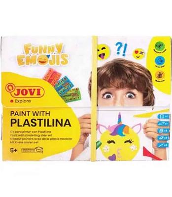 ESTOJO PARA PINTAR, COM PLASTICINA, FUNNY EMOJIS