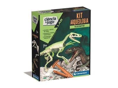Conteúdos da embalagem:n- fosseis de velociraptor;n- 1 bloco de terra;n- 1 manual ilustrado;n- 1 martelo;n- 1 escopro;