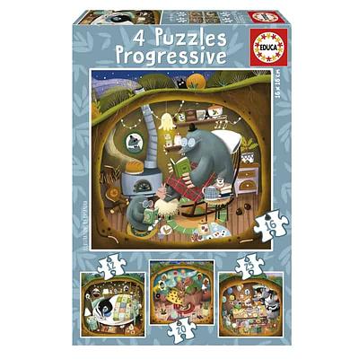 Melhor que um puzzle são mesmo 4! Cada saco contem 4 puzzles com diferentes números de peças cada um que vão desde 12 a 25 peças. nAviso: Recomendado dos 3 aos 5 anos.nn