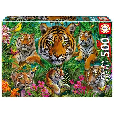PUZZLE 500 PEÇAS TIGRE NA SELVA