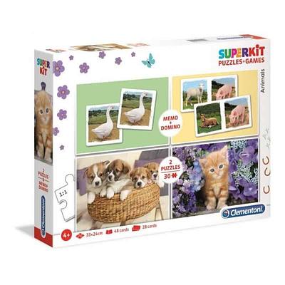 Número de peças: 2 x 30 peças, 48 ??cartas, 28 cartasnIdade: 4+nTamanho finalizado: 33 x 24 cm