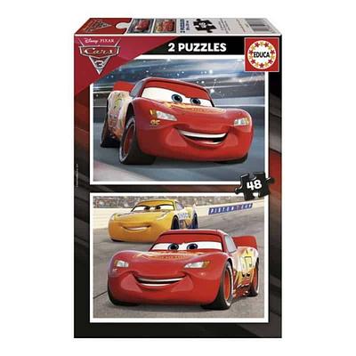 Melhor que um só mesmo 2 puzzles! Estes contam com 48 peças cada um e o tema é o filme da Disney Cars.n 2 puzzles;n- 48 peças cada;