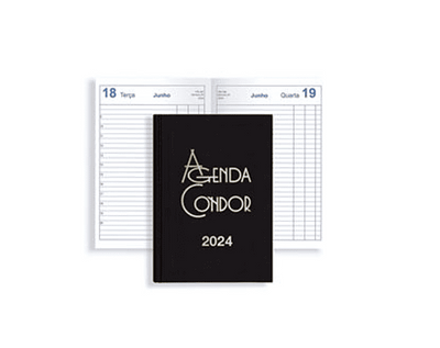 AGENDA ESCRITORIO CONDOR FSC MIX A21 14X21 DIÁRIA PRETO 2023