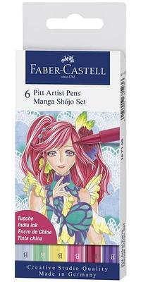 FABER CASTELL - CX. 6 MARCADORES PITT ARTIST PEN MANGA "SHOJO"