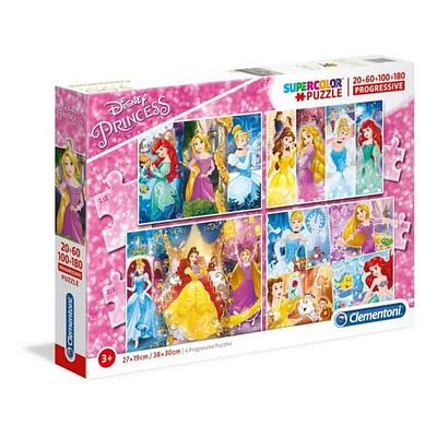 Detalhes do produto:n-Nº de puzzles 4: 20, 60, 100 e 180 peçasn-Dimensões puzzle completo (20 - 60 peças): 27 x 19 cmn-Dimensões puzzle completo (100 - 180 peças): 38 x 30 cmnnA partir dos 3 anos.