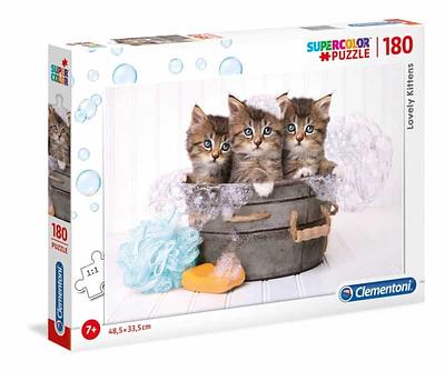 O Puzzle 180 pçs - Lovely Kittens da Clementoni com puzzle de 180 peças para entreter as crianças em cada escalão de idade, ajudando-as a adquirirem capacidades de observação e de manualidade.